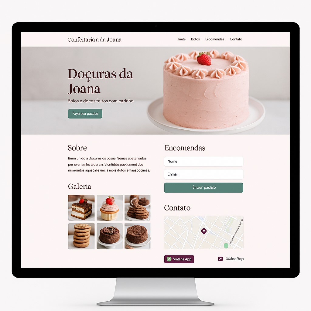 Mockup site confeitaria avançado