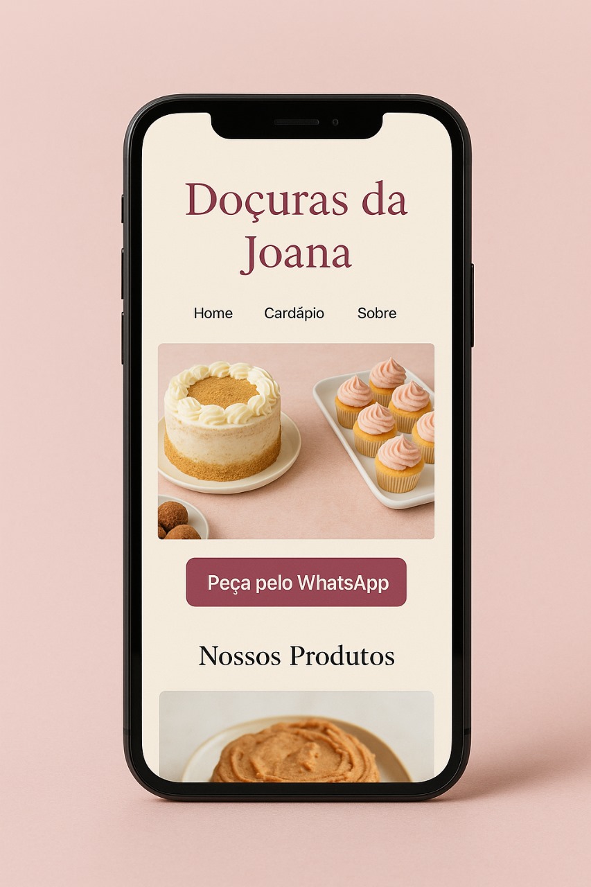 Mockup site confeitaria